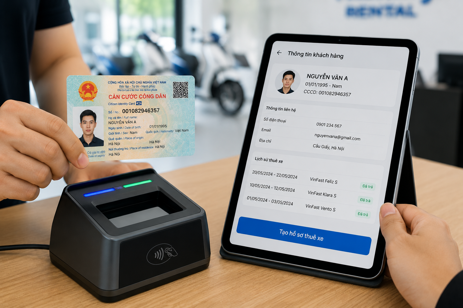 Tự động nhận diện khách hàng từ CCCD hoặc Visa